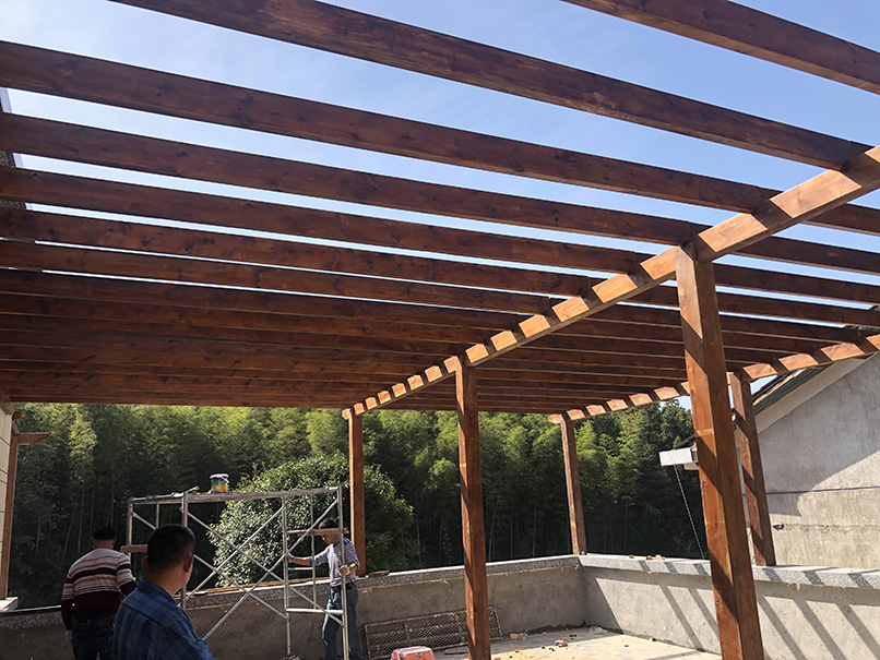 瀏陽(yáng)長(zhǎng)沙防腐木葡萄架案例展