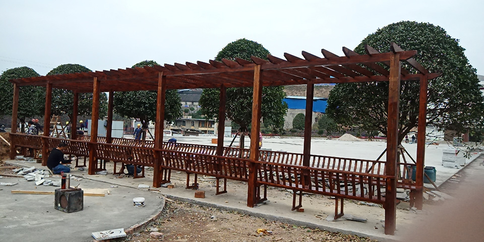 瀏陽長沙防腐木走廊施工案例展